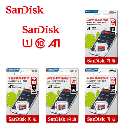 SanDisk Micro SD Card 32GB 64GB Memory Card 128GB tarjeta  A1 Ultra Micro TF Card 256GB for Phone Tablet Free Shipping