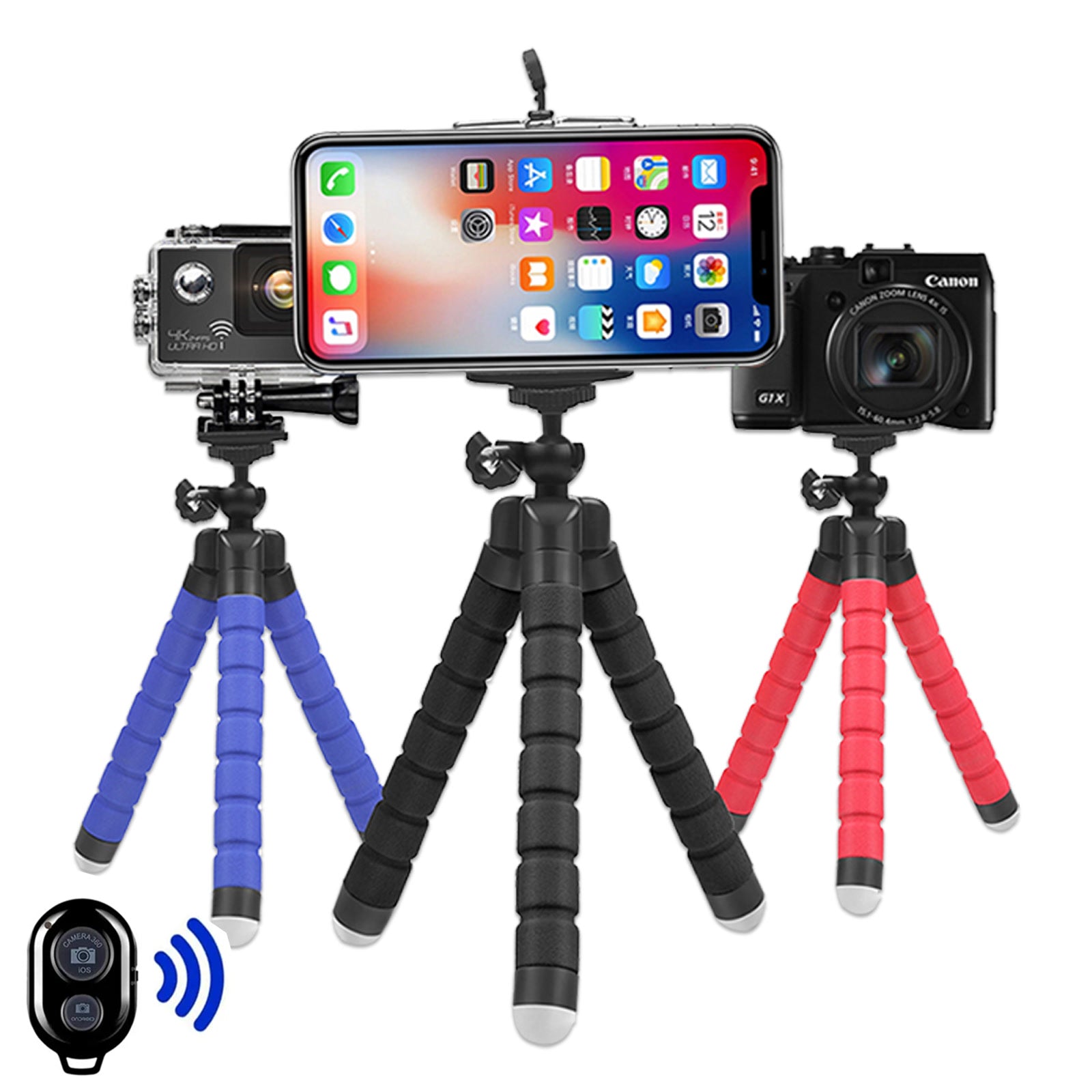 Tripod For Phone Mobile Camera Holder Clip Sports Camera Monopod Stand Octopus For Gopro Hero 11 10 9 8 Mini MAX Flexible Tripod