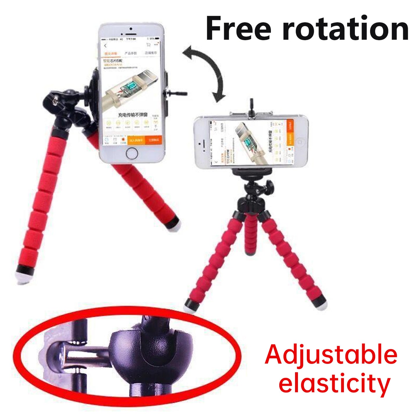 Tripod For Phone Mobile Camera Holder Clip Sports Camera Monopod Stand Octopus For Gopro Hero 11 10 9 8 Mini MAX Flexible Tripod