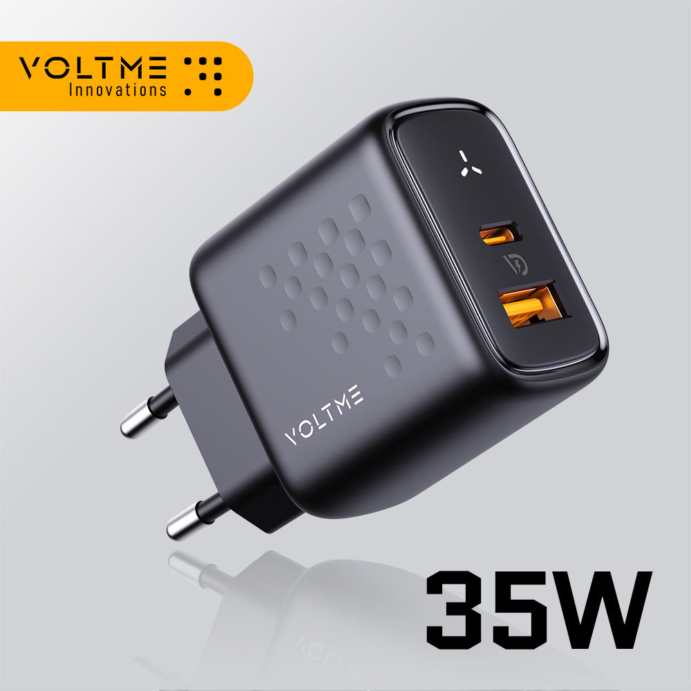 VOLTME 35W  PD USB C Charger GaN III Tech Fast Charger Fast Wall Charger Block for iPhone 15 Pro Max MacBook iPad Steam Deck