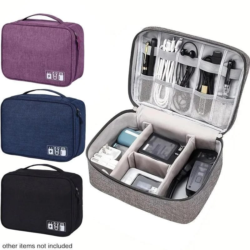 Electronics Organizer Travel Case Water Resistant Cable Organizer Bag Tech Gifts Storage Bag As Accessories for Phone Cord IPad