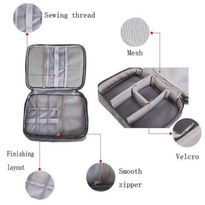 Electronics Organizer Travel Case Water Resistant Cable Organizer Bag Tech Gifts Storage Bag As Accessories for Phone Cord IPad