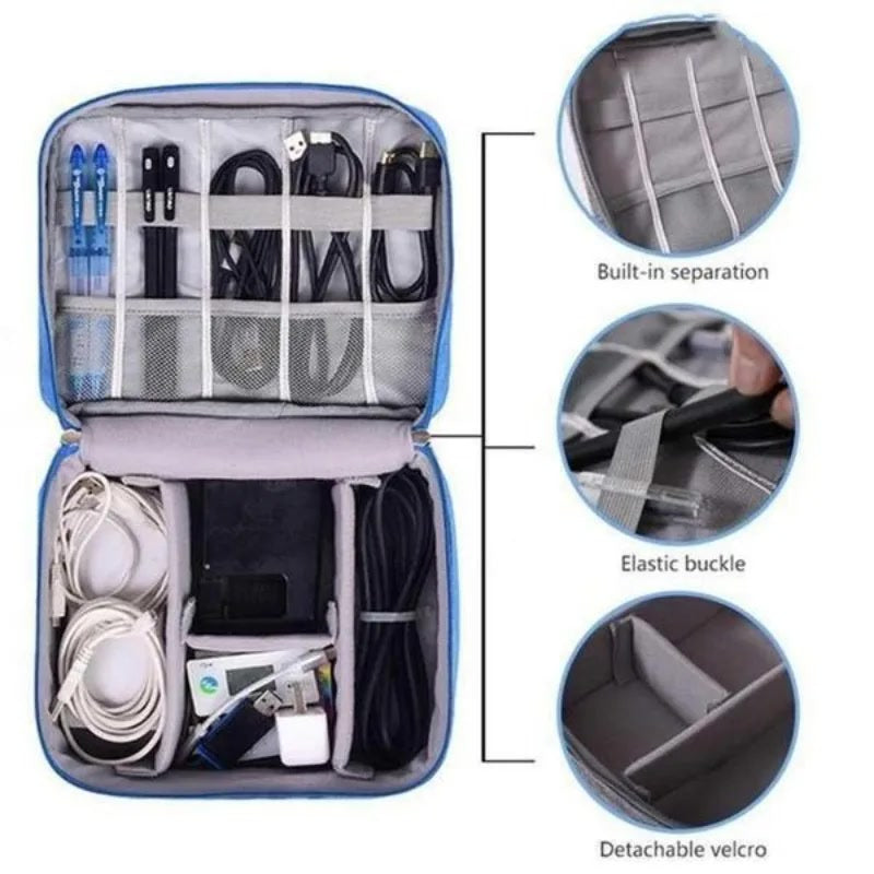 Electronics Organizer Travel Case Water Resistant Cable Organizer Bag Tech Gifts Storage Bag As Accessories for Phone Cord IPad