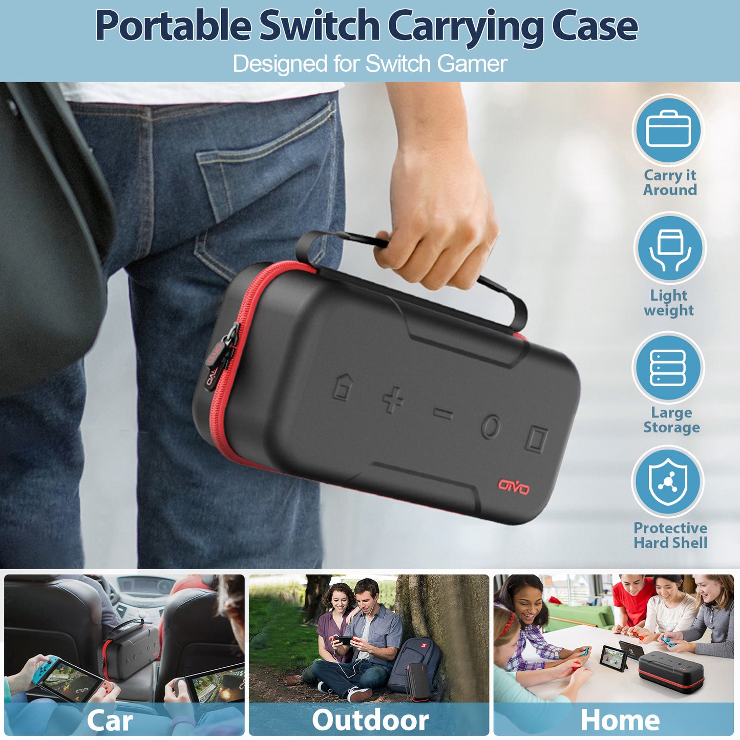 OIVO Large Storage Bag for Switch Portable Carrying Protectiv Case Anti-Scratch Waterproof Travel Bag for Nintendo Switch OLED