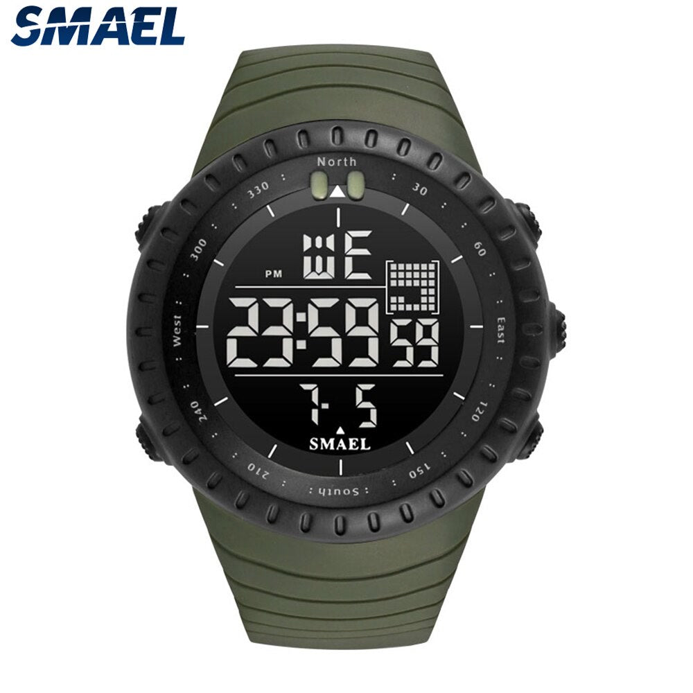 SMAEL Brand Men Electronics Watch Outdoor Sports Waterproof Big Dial Digital LED Alarm Digital-watch 1237 Sport Watch