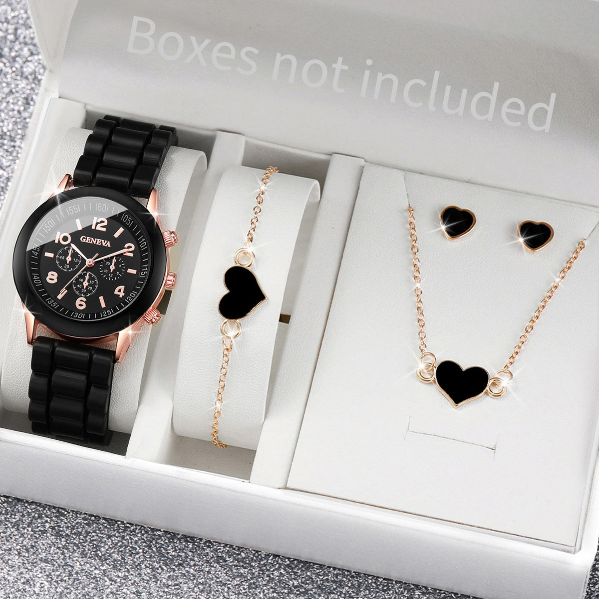 5/6PCS Women Watches Fashion Silicone Band Women Quartz Watches Jewelry Set Reloj Mujer Girls Clock Gift (Without Box)