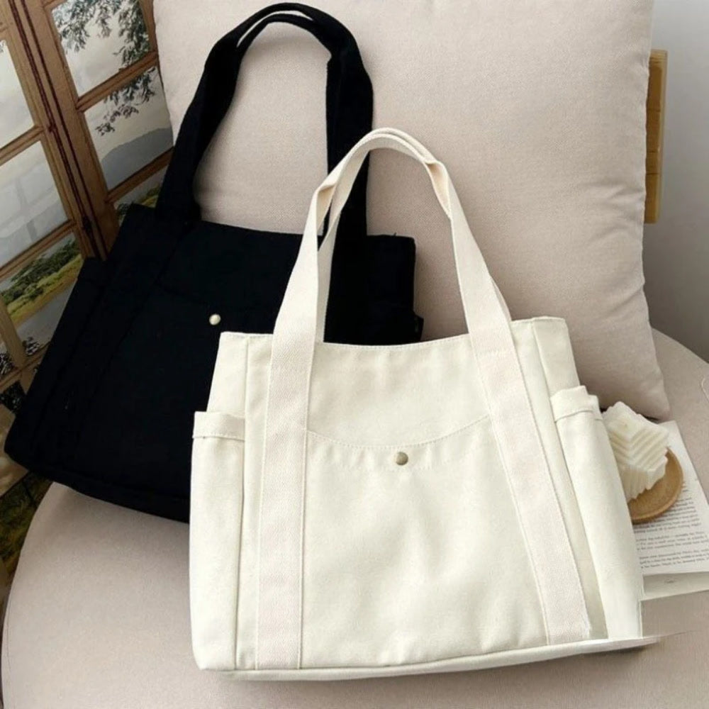 Large Capacity Canvas Tote Bags for Work Commuting Carrying Bag College Style Student Outfit Book Shoulder Bag Shopping Bag