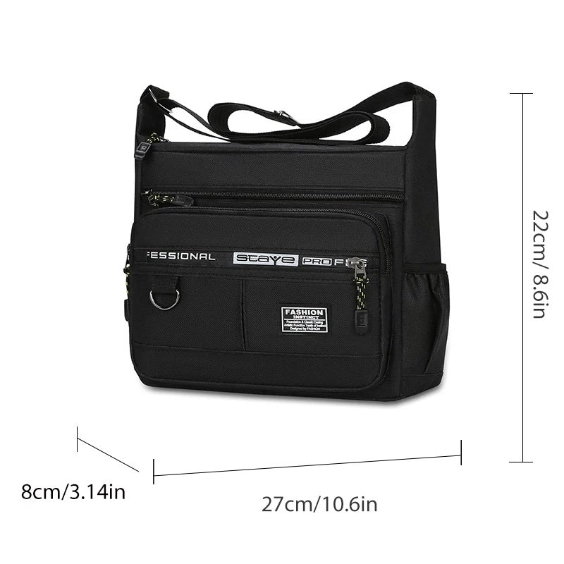 Rilibegan Men Crossbody Bag Single Shoulder Bags Big Capacity Storage Bag Fashion Multi-Pockets Business Crossbody Bags