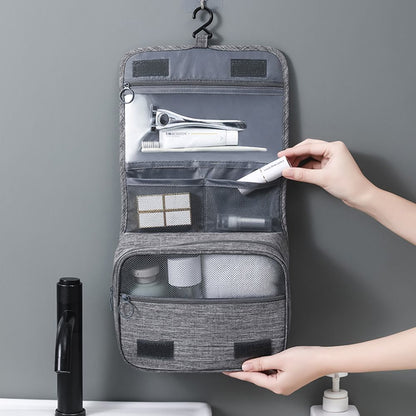 Foldable Toiletry Bag Organizer Hanging Storage Bag Bathroom Makeup Bag Case Travel Dry And Wet Separation Cosmetic Bag