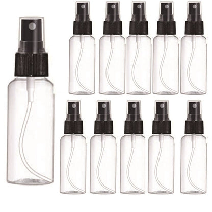 10PCS Fine Mist Clear Spray Bottles Refillable Essential Oils Vials Travel Perfumes Reusable Empty Plastic Alcohol Spray Bottle