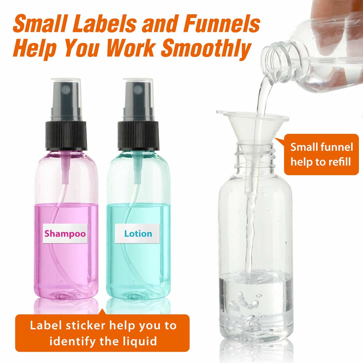 10PCS Fine Mist Clear Spray Bottles Refillable Essential Oils Vials Travel Perfumes Reusable Empty Plastic Alcohol Spray Bottle