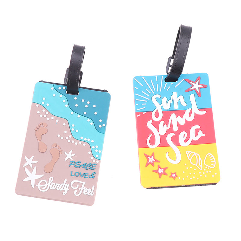 Hawaii Beach PVC Creative Luggage Tag Suitcase ID Addres Holder Fruit Baggage Boarding Tag Silica Travel Portable Suitcase Label