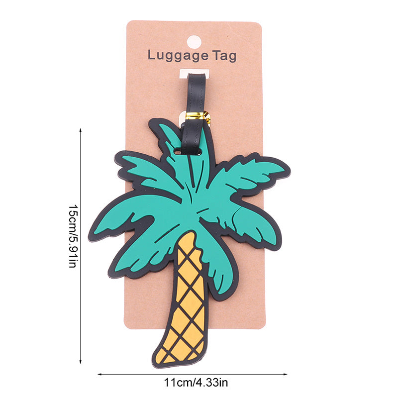 Hawaii Beach PVC Creative Luggage Tag Suitcase ID Addres Holder Fruit Baggage Boarding Tag Silica Travel Portable Suitcase Label