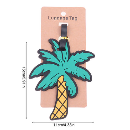 Hawaii Beach PVC Creative Luggage Tag Suitcase ID Addres Holder Fruit Baggage Boarding Tag Silica Travel Portable Suitcase Label