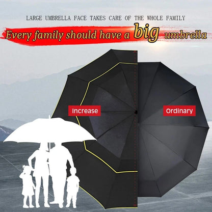 130cm Double Strong Wind Resistant Umbrella Rain Women Large Folding Non-automatic Umbrellas Men Family Travel Business Paraguas