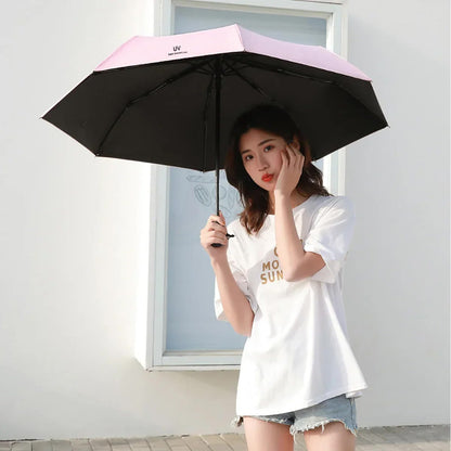 Folding Umbrella For Women Men Simple Black Umbrella Rain 8 Ribs Lightweight Travel Outdoor Luxury Automatic Umbrella