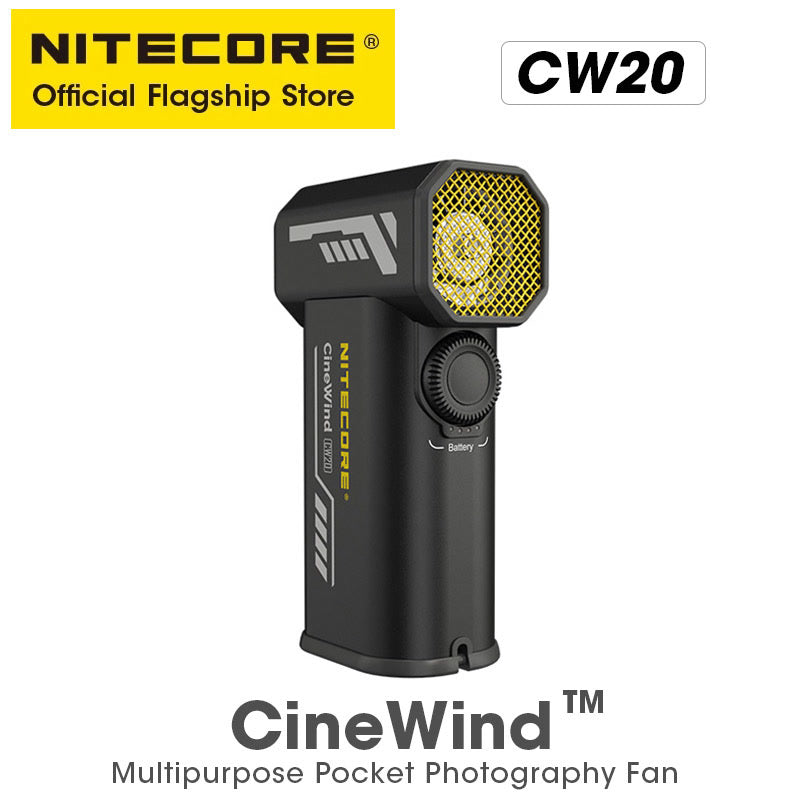 NITECORE CW20 Multipurpose Pocket Photography Fan Electric Portable Fan Stepless Wind Blower for Canon Sony Short Video Camping