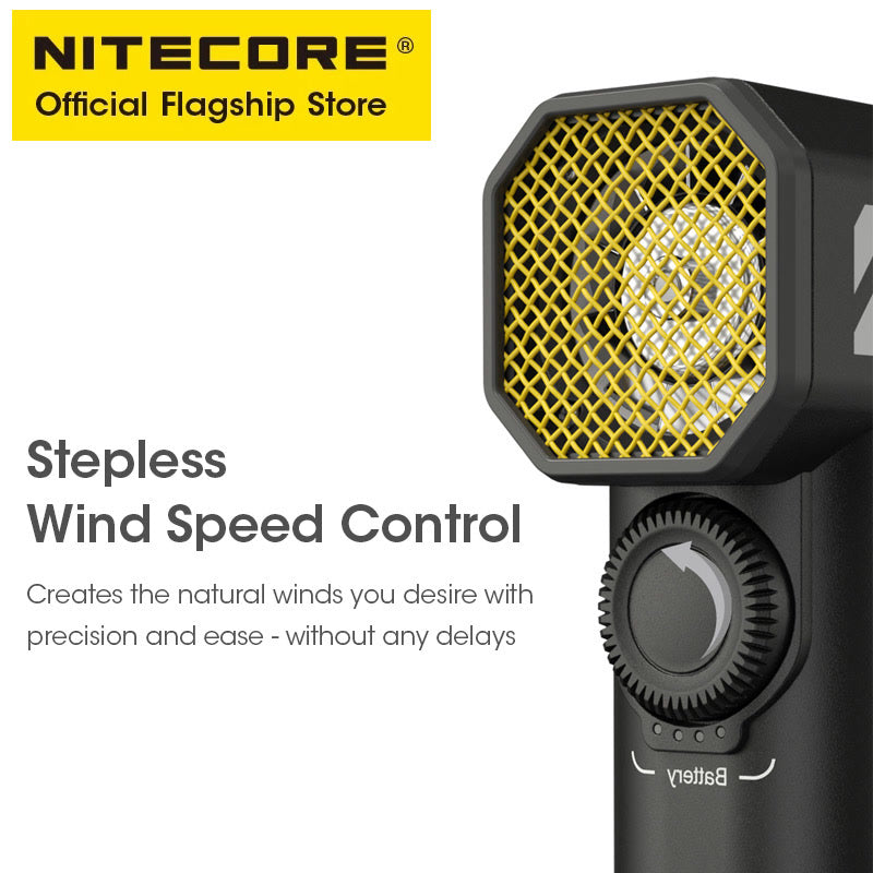 NITECORE CW20 Multipurpose Pocket Photography Fan Electric Portable Fan Stepless Wind Blower for Canon Sony Short Video Camping