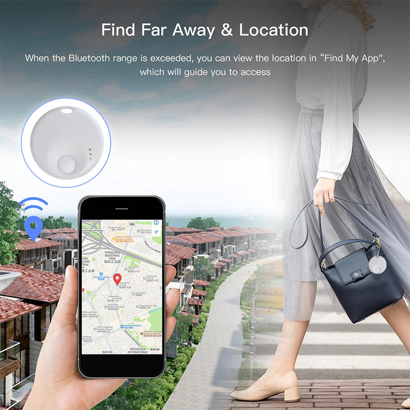 New Mini Smart Tag, Bluetooth Luggage Tracker. Works with Apple Find My (iOS Only), Item Locator for Key, Luggage, Backpack