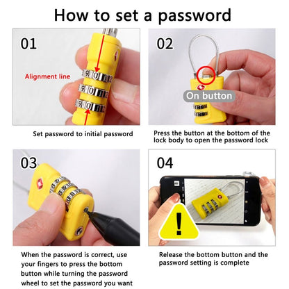 New TSA Customs Colorful Code Lock for Travel Luggage Password Changeable Lock Contrast Color Design Padlock Cabinet Locker