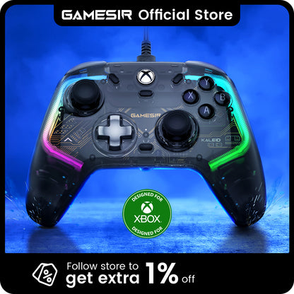 GameSir Kaleid Xbox Controller Wired Gamepad for Xbox Series X, Xbox Series S, Xbox One game console, with Hall Effect Joystick