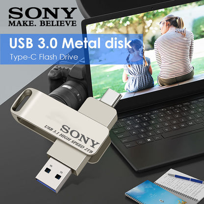 SONY PenDrive 2TB High Speed USB Type C Flash Drive 1TB Metal Pendrive 512GB 256GB Portable Memoria USB Stick For Xiaomi Phone