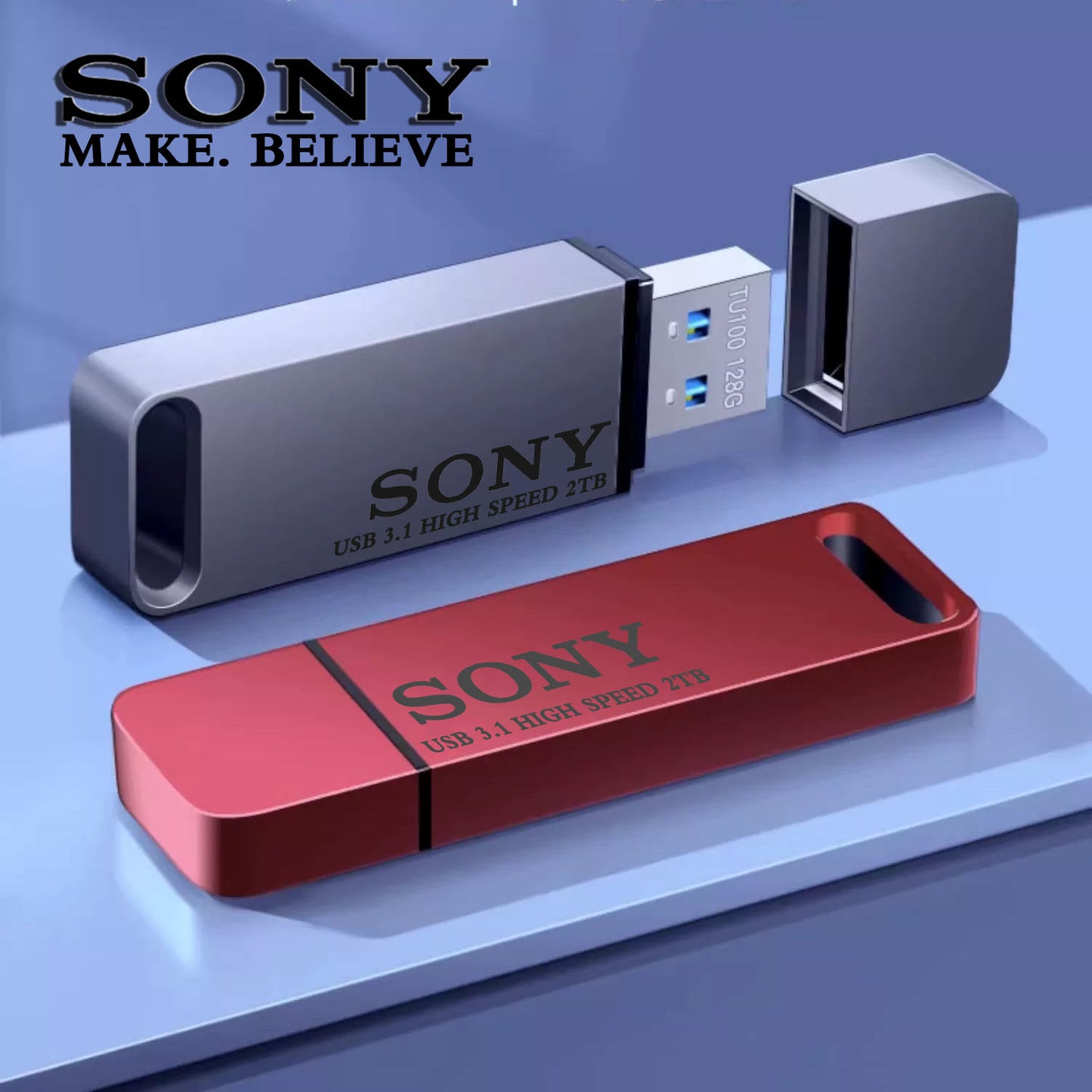 SONY High Speed PenDrive 2TB USB Flash Drive 1TB Metal Pendrive 512GB 256GB Portable Memoria USB Stick For Xiaomi Phone