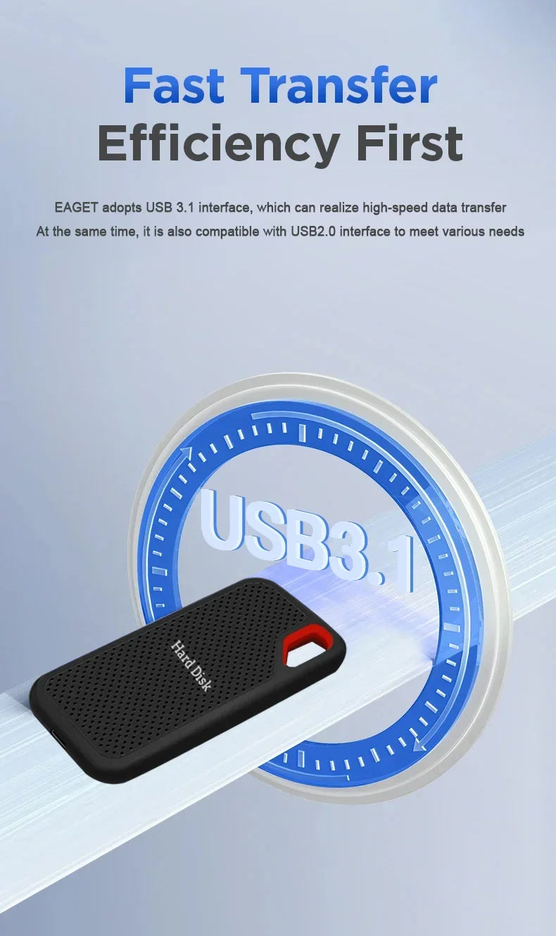 High Speed SSD 1TB Portable Hard Disk USB3.1 Hard Drive Type-C Solid Disk 256TB Original Storage Device for Phone/Loptop/Mac/PC