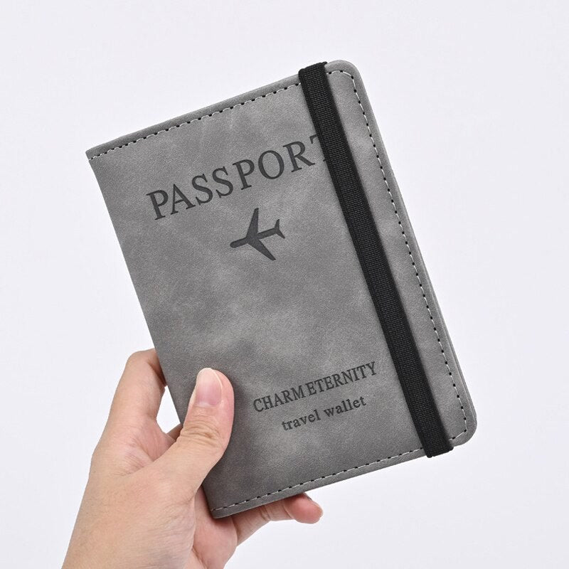 Men PU Leather Wallet Travel Passport Purse Card Male Travel Accessories Hand Carry Passport Business Cards Holder Wallet