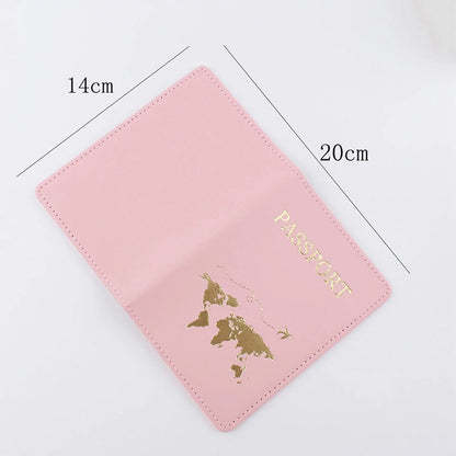 Fashion Passport Protective Cover World Pattern Travel Passport Holder Wallet Gift PU Leather Card Case Cover Unisex Storage Bag