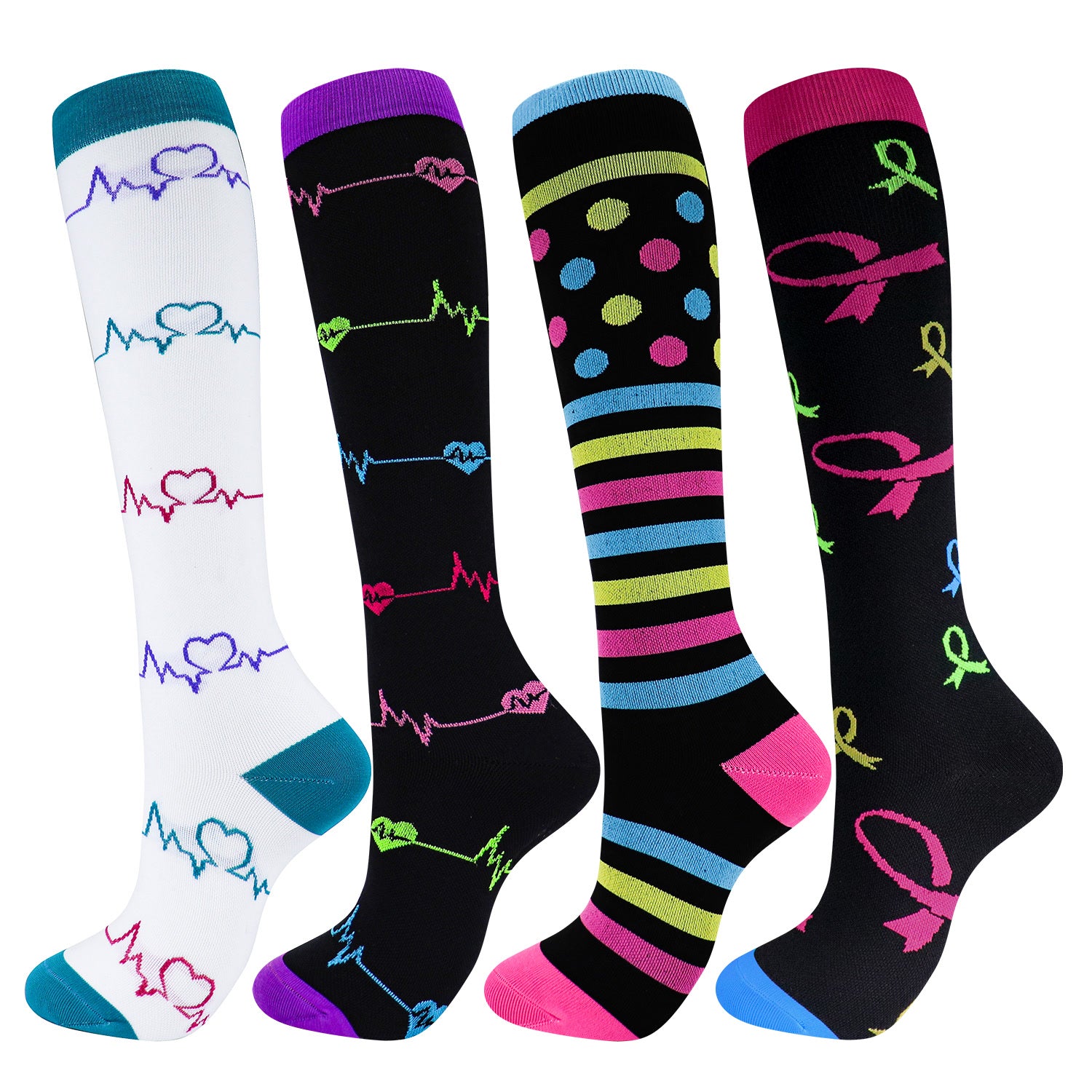 Compression Socks Women Men Knee Stocking 20-30mmHg Edema Diabetes Varicose Veins Nurse Compression Running Cycling Travel Socks