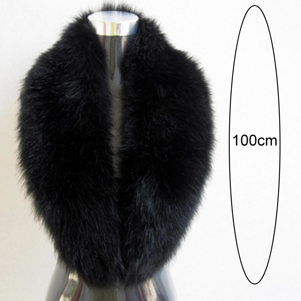 Women Winter Scarf Cozy Fuzzy Imitation Fur Solid Color Soft Lightweight Thickened Warm Decorative Collar Shawl Neck Wrap