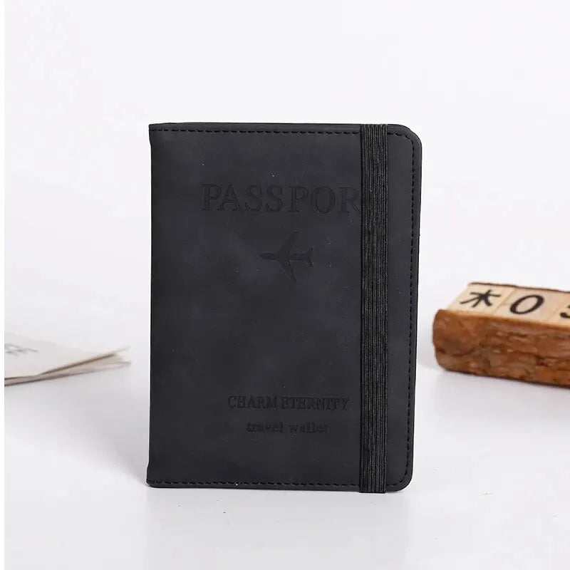 RFID Passport Wallet: PU Leather