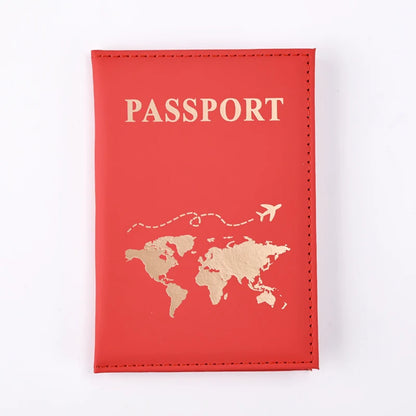 Passport Holder: World Pattern PU Leather