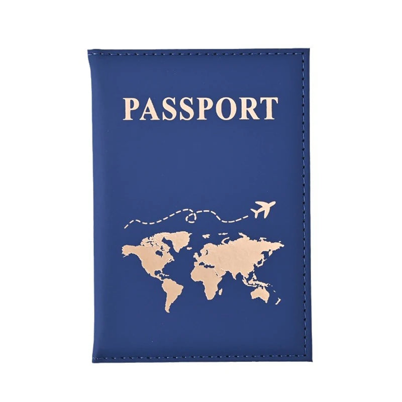 Passport Holder: World Pattern PU Leather