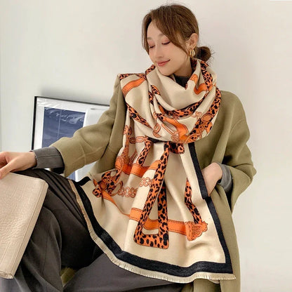 Cashmere Scarf: Luxury Horse Design for Women