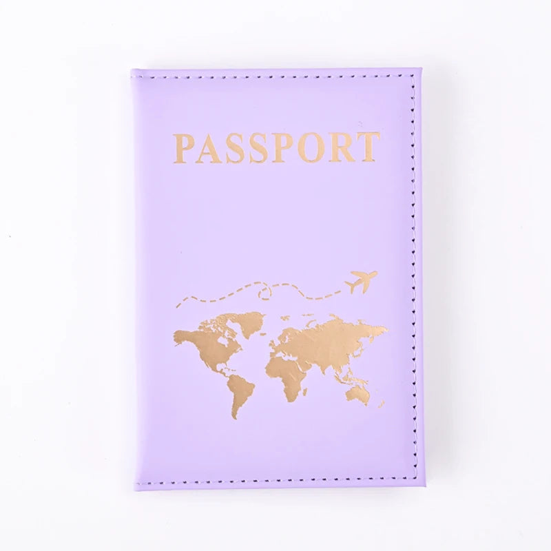 Passport Holder: World Pattern PU Leather