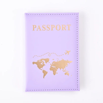 Passport Holder: World Pattern PU Leather