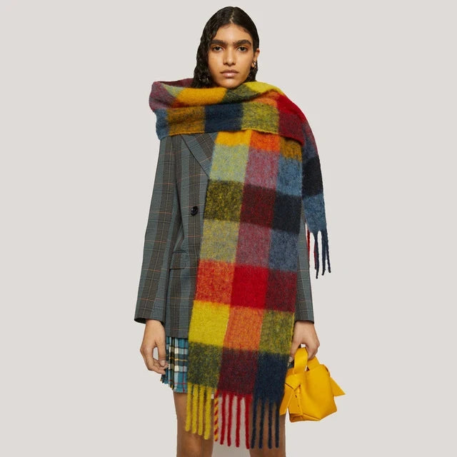 Cashmere Plaid Scarf (Unisex)