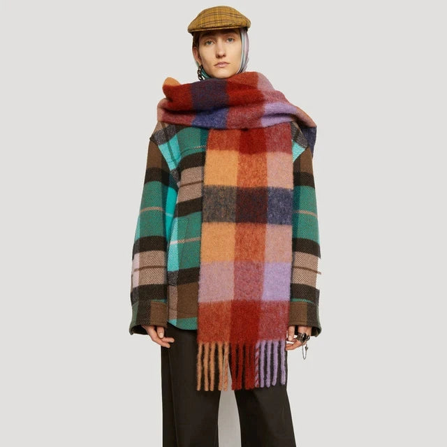 Cashmere Plaid Scarf (Unisex)